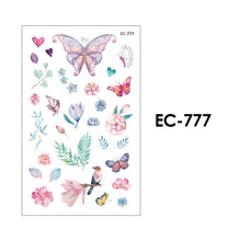 Load image into Gallery viewer, Children Waterproof Tattoo Stickers Cartoon 3D Colorful Butterfly Tattoo Stickers Body Art Tattoo Stickers for Kids