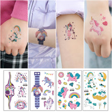 Load image into Gallery viewer, Children Glitter Tattoo Stickers Waterproof Cartoon Watch Unicorn Children Tattoo Stickers Temporary Body Tattoo for Kids