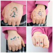 Load image into Gallery viewer, Children Glitter Tattoo Stickers Waterproof Cartoon Watch Unicorn Children Tattoo Stickers Temporary Body Tattoo for Kids