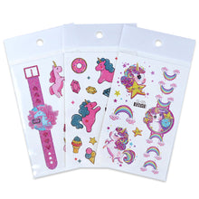Load image into Gallery viewer, Children Glitter Tattoo Stickers Waterproof Cartoon Watch Unicorn Children Tattoo Stickers Temporary Body Tattoo for Kids