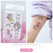 Load image into Gallery viewer, Children Glitter Tattoo Stickers Waterproof Cartoon Watch Unicorn Children Tattoo Stickers Temporary Body Tattoo for Kids