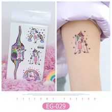Load image into Gallery viewer, Children Glitter Tattoo Stickers Waterproof Cartoon Watch Unicorn Children Tattoo Stickers Temporary Body Tattoo for Kids
