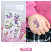 Load image into Gallery viewer, Children Glitter Tattoo Stickers Waterproof Cartoon Watch Unicorn Children Tattoo Stickers Temporary Body Tattoo for Kids