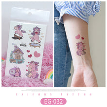 Load image into Gallery viewer, Children Glitter Tattoo Stickers Waterproof Cartoon Watch Unicorn Children Tattoo Stickers Temporary Body Tattoo for Kids