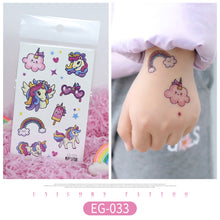 Load image into Gallery viewer, Children Glitter Tattoo Stickers Waterproof Cartoon Watch Unicorn Children Tattoo Stickers Temporary Body Tattoo for Kids