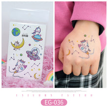 Load image into Gallery viewer, Children Glitter Tattoo Stickers Waterproof Cartoon Watch Unicorn Children Tattoo Stickers Temporary Body Tattoo for Kids
