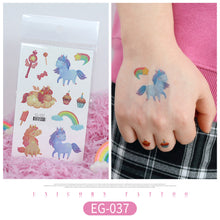 Load image into Gallery viewer, Children Glitter Tattoo Stickers Waterproof Cartoon Watch Unicorn Children Tattoo Stickers Temporary Body Tattoo for Kids