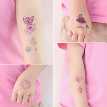 Load image into Gallery viewer, Children Flash Powder Tattoo Stickers Waterproof Creative Colorful Butterfly Mermaid Tattoo Stickers for Kids