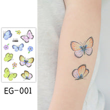 Load image into Gallery viewer, Children Flash Powder Tattoo Stickers Waterproof Creative Colorful Butterfly Mermaid Tattoo Stickers for Kids