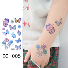 Load image into Gallery viewer, Children Flash Powder Tattoo Stickers Waterproof Creative Colorful Butterfly Mermaid Tattoo Stickers for Kids