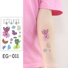 Load image into Gallery viewer, Children Flash Powder Tattoo Stickers Waterproof Creative Colorful Butterfly Mermaid Tattoo Stickers for Kids