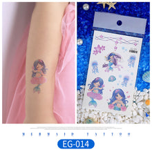 Load image into Gallery viewer, Children Flash Powder Tattoo Stickers Waterproof Creative Colorful Butterfly Mermaid Tattoo Stickers for Kids