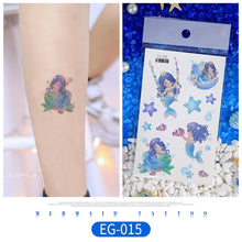 Load image into Gallery viewer, Children Flash Powder Tattoo Stickers Waterproof Creative Colorful Butterfly Mermaid Tattoo Stickers for Kids