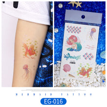 Load image into Gallery viewer, Children Flash Powder Tattoo Stickers Waterproof Creative Colorful Butterfly Mermaid Tattoo Stickers for Kids