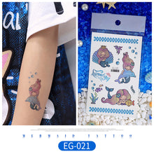 Load image into Gallery viewer, Children Flash Powder Tattoo Stickers Waterproof Creative Colorful Butterfly Mermaid Tattoo Stickers for Kids