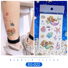Load image into Gallery viewer, Children Flash Powder Tattoo Stickers Waterproof Creative Colorful Butterfly Mermaid Tattoo Stickers for Kids