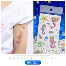 Load image into Gallery viewer, Children Flash Powder Tattoo Stickers Waterproof Creative Colorful Butterfly Mermaid Tattoo Stickers for Kids