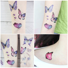 Load image into Gallery viewer, Waterproof 3D Butterfly Tattoo Stickers Small Fresh Tattoo Stickers Wrist Clavicle Cute Tattoo Stickers Body Art Tattoo For Women