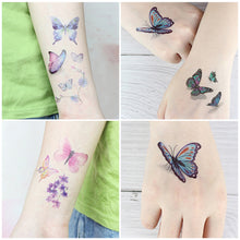 Load image into Gallery viewer, Waterproof 3D Butterfly Tattoo Stickers Small Fresh Tattoo Stickers Wrist Clavicle Cute Tattoo Stickers Body Art Tattoo For Women