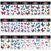 Load image into Gallery viewer, Waterproof 3D Butterfly Tattoo Stickers Small Fresh Tattoo Stickers Wrist Clavicle Cute Tattoo Stickers Body Art Tattoo For Women