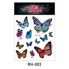 Load image into Gallery viewer, Waterproof 3D Butterfly Tattoo Stickers Small Fresh Tattoo Stickers Wrist Clavicle Cute Tattoo Stickers Body Art Tattoo For Women