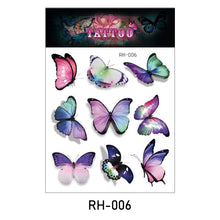 Load image into Gallery viewer, Waterproof 3D Butterfly Tattoo Stickers Small Fresh Tattoo Stickers Wrist Clavicle Cute Tattoo Stickers Body Art Tattoo For Women