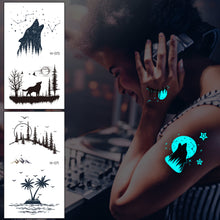 Load image into Gallery viewer, Luminous Tattoo Stickers Waterproof Small Fresh Cartoon Space Animal Tattoo Stickers Body Art Tattoo for Men Women