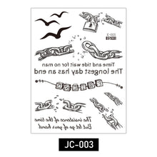 Load image into Gallery viewer, Waterproof Tattoo Stickers Cartoon Letters Tattoo Stickers Temporary Neck Waist Shoulder Body Art Tattoo Stickers