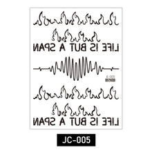 Load image into Gallery viewer, Waterproof Tattoo Stickers Cartoon Letters Tattoo Stickers Temporary Neck Waist Shoulder Body Art Tattoo Stickers
