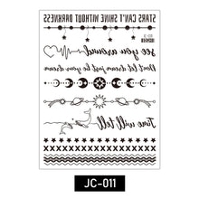 Load image into Gallery viewer, Waterproof Tattoo Stickers Cartoon Letters Tattoo Stickers Temporary Neck Waist Shoulder Body Art Tattoo Stickers