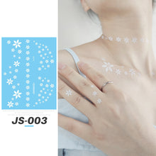 Load image into Gallery viewer, Waterproof White Tattoo Stickers Small Fresh Flower Tattoo Stickers Collarbone Arm Leg Chest Body Art Tattoo for Women