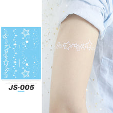 Load image into Gallery viewer, Waterproof White Tattoo Stickers Small Fresh Flower Tattoo Stickers Collarbone Arm Leg Chest Body Art Tattoo for Women