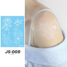 Load image into Gallery viewer, Waterproof White Tattoo Stickers Small Fresh Flower Tattoo Stickers Collarbone Arm Leg Chest Body Art Tattoo for Women