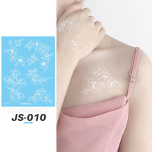 Load image into Gallery viewer, Waterproof White Tattoo Stickers Small Fresh Flower Tattoo Stickers Collarbone Arm Leg Chest Body Art Tattoo for Women