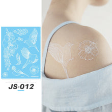 Load image into Gallery viewer, Waterproof White Tattoo Stickers Small Fresh Flower Tattoo Stickers Collarbone Arm Leg Chest Body Art Tattoo for Women