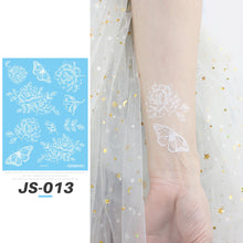 Load image into Gallery viewer, Waterproof White Tattoo Stickers Small Fresh Flower Tattoo Stickers Collarbone Arm Leg Chest Body Art Tattoo for Women