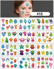Load image into Gallery viewer, Cartoon Tattoo Stickers Children Funny Temporary Tattoo Stickers Cute Animal Tattoo Stickers Face Body Art Tattoo