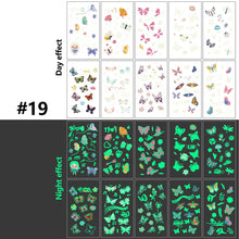 Load image into Gallery viewer, Children Luminous Tattoo Stickers Cute Cartoon Dinosaur Mermaid Unicorn Fluorescent Green Tattoo Stickers Face Body Art Tattoo