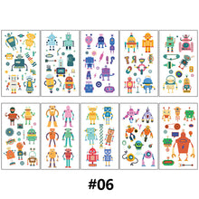 Load image into Gallery viewer, Children Waterproof Tattoo Stickers Girl Boy Cartoon Dinosaur Car Ocean Watch Tattoo Stickers Face Body Art Tattoo
