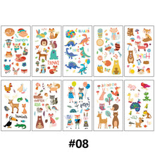 Load image into Gallery viewer, Children Waterproof Tattoo Stickers Girl Boy Cartoon Dinosaur Car Ocean Watch Tattoo Stickers Face Body Art Tattoo