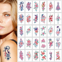 Load image into Gallery viewer, Small Fresh Tattoo Stickers Flowers Butterfly English Letters Face Arm Leg Chest Body Art Tattoo Stickers For Women Men