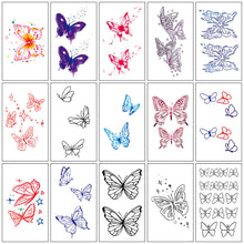 Load image into Gallery viewer, Colorful Butterfly Tattoo Stickers Temporary Arm Leg Chest Body Art Tattoo Long Lasting Butterfly Tattoo Stickers for Women