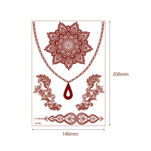 Load image into Gallery viewer, Vermillion Lace Tattoo Stickers Waterproof Long Lasting Tattoo Stickers Arm Leg Chest Body Art Tattoo For Women