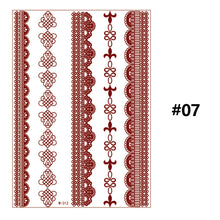 Load image into Gallery viewer, Vermillion Lace Tattoo Stickers Waterproof Long Lasting Tattoo Stickers Arm Leg Chest Body Art Tattoo For Women