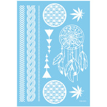 Load image into Gallery viewer, Blue Paper White Lace Tattoo Stickers Waterproof Long Lasting Tattoo Stickers Temporary Body Art Tattoo Stickers For Women
