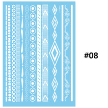 Load image into Gallery viewer, Blue Paper White Lace Tattoo Stickers Waterproof Long Lasting Tattoo Stickers Temporary Body Art Tattoo Stickers For Women