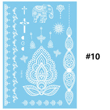Load image into Gallery viewer, Blue Paper White Lace Tattoo Stickers Waterproof Long Lasting Tattoo Stickers Temporary Body Art Tattoo Stickers For Women