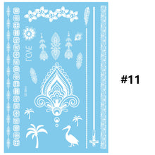 Load image into Gallery viewer, Blue Paper White Lace Tattoo Stickers Waterproof Long Lasting Tattoo Stickers Temporary Body Art Tattoo Stickers For Women