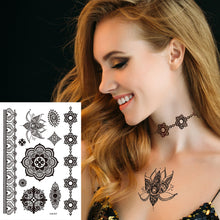 Load image into Gallery viewer, Black Lace Tattoo Stickers Waterproof Long Lasting Tattoo Stickers Temporary Body Art Tattoo Stickers For Women