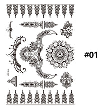 Load image into Gallery viewer, Black Lace Tattoo Stickers Waterproof Long Lasting Tattoo Stickers Temporary Body Art Tattoo Stickers For Women